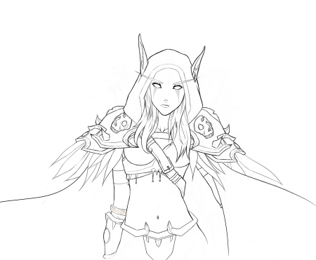 World of Warcraft раскраска Сильвана