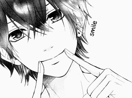 Аниме улыбка чб