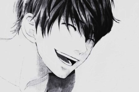 Аниме парень смеется