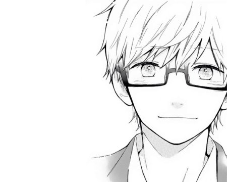 Аниме парень в очках