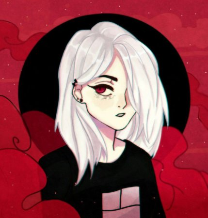 Девушка с короткими белыми волосами