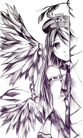 Тату эскизы аниме девушки