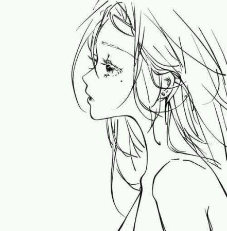 Аниме лицо в профиль девушки