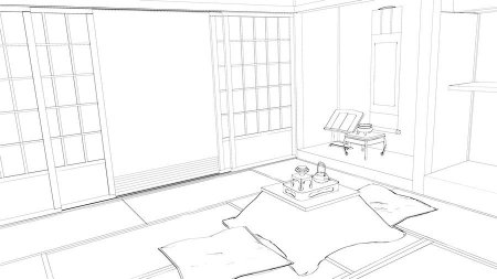 Зарисовки японского интерьера