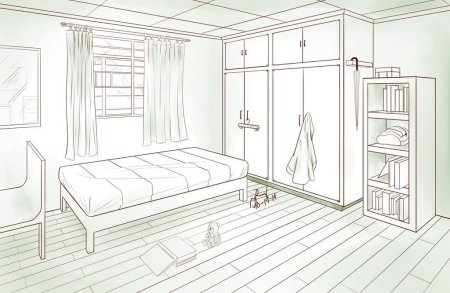 Набросок интерьера комнаты