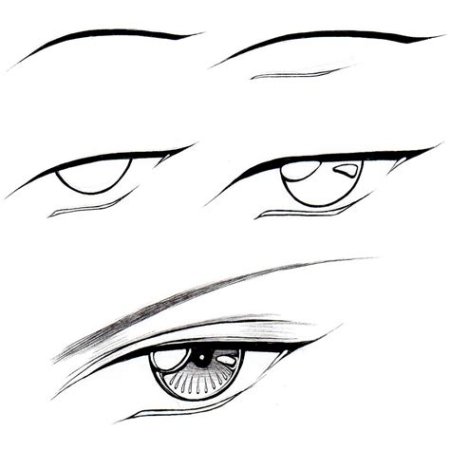 Эскизы глаз аниме