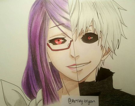 Токийский гуль Ридзе и Канеки