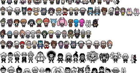 Персонажи Данганронпы в пикселях