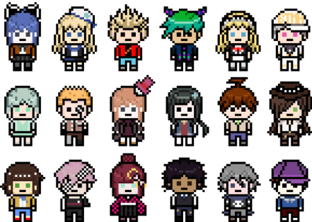 Персонажи Данганронпы в пикселях 1