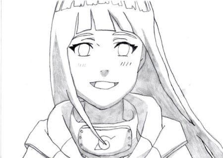 Раскраски аниме Наруто Хината