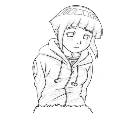 Раскраски Наруто Хината Хьюга