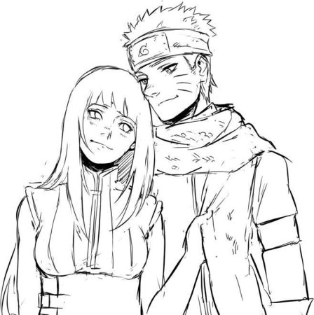 Наруто и Хината рисунок