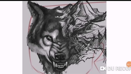 Злой волк эскиз