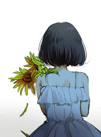 Аниме девушка со спины