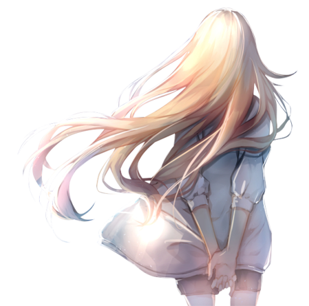 Аниме девушка со спины