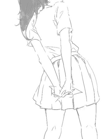 Нарисовать девушку в юбке карандашом