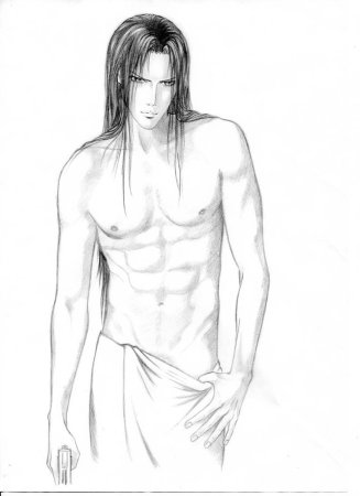 Наброски мужчин с длинными волосами