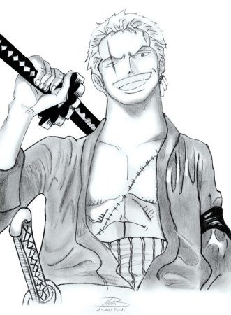 Зоро Ван Пис карандашом