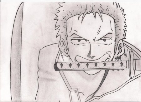 Ророноа Зоро аниме не раскрашенный