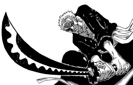 Зоро Ван Пис черно белый