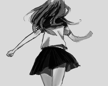 Аниме девушка бежит