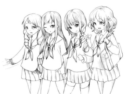 Рисунок школьницы для срисовки