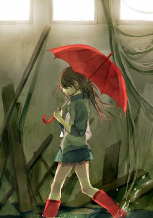 Девушка с зонтиком