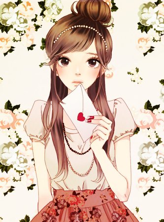Милая девушка в стиле аниме