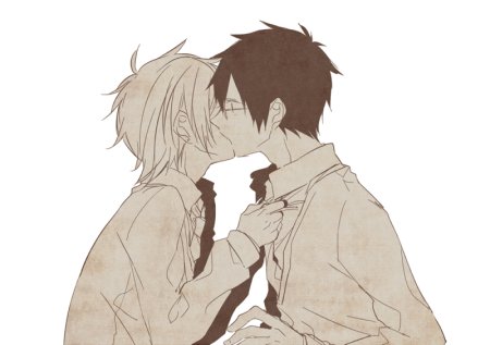 Аниме парни поцелуй