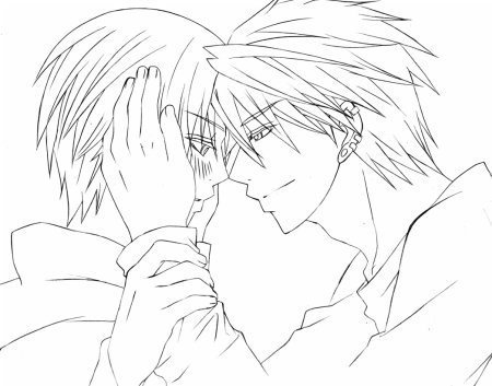 Раскраска аниме парни
