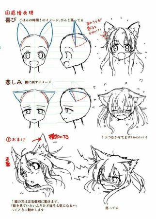 Уши кошки референс