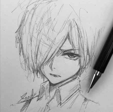 Токийский гуль арт Тоука скетч