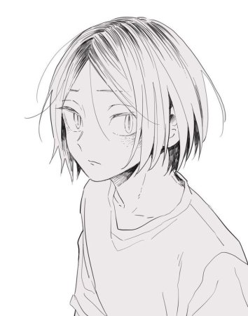 Кенма Козуме чёрно белый