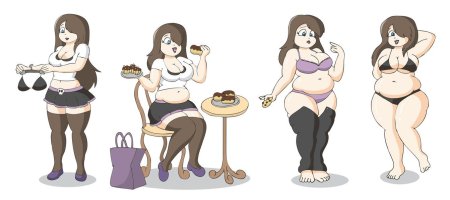 Weight gain girl progression аниме