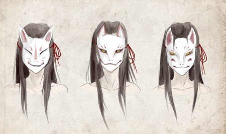 Маска Кицунэ аниме демон