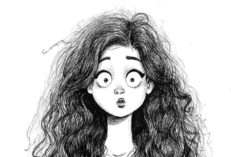 Смешная кудрявая девочка