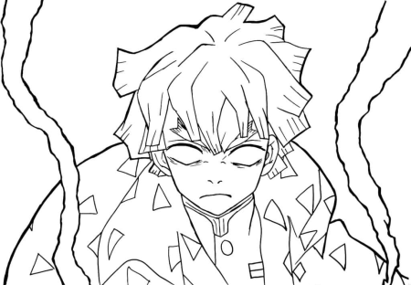 Раскраска аниме клинок рассекающий демонов