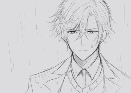 Аниме парень анфас