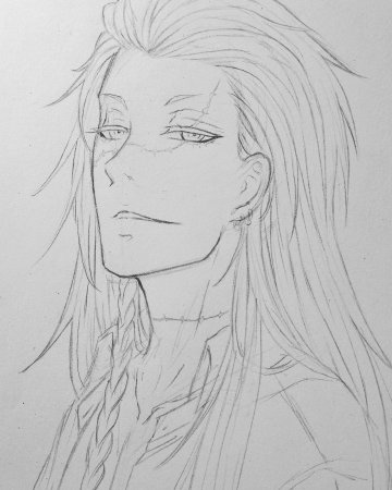 Аниме Наброски лица парня