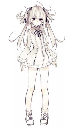 Рисунок девушки в полный рост