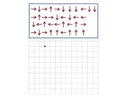 Рисование по стрелочкам для детей