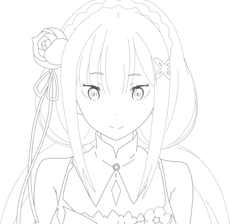 Эмилия Ре Зеро карандашом