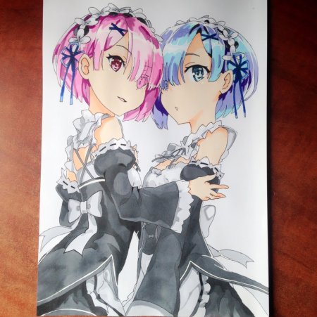 Ре Зеро Рэм и рам карандашом