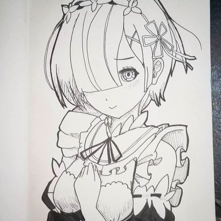 Рем Ре Зеро карандашом