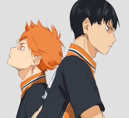 Аниме волейбол Хината и Кагеяма