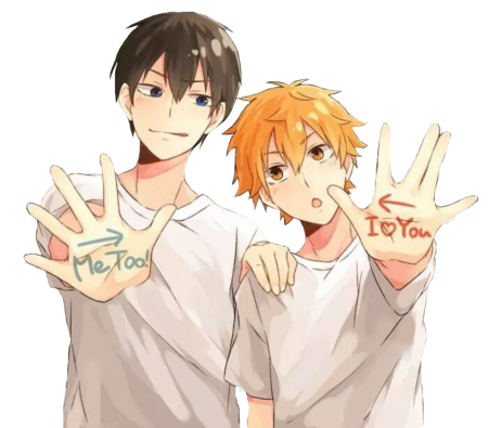 Аниме волейбол Хината и Кагеяма