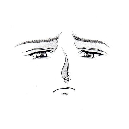 Грустное лицо карандашом