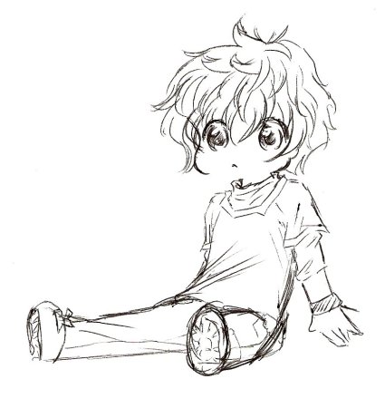 Набросок Чиби мальчика