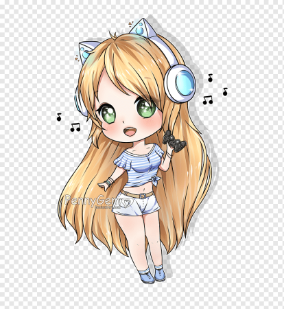 Чиби с наушниками