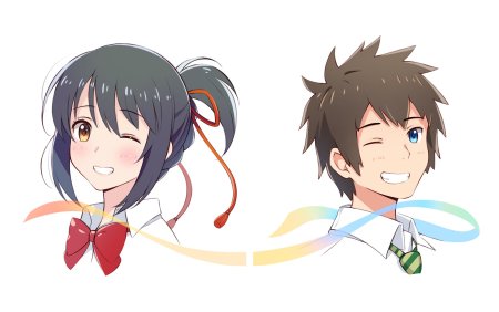 Герои аниме твое имя